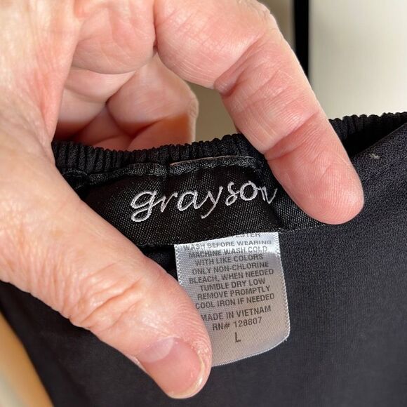 Grayson Womens Sleeveless Spaghetti Strap Wide leg Pants Jumpsuit Black Sz Large - Picture 6 of 7